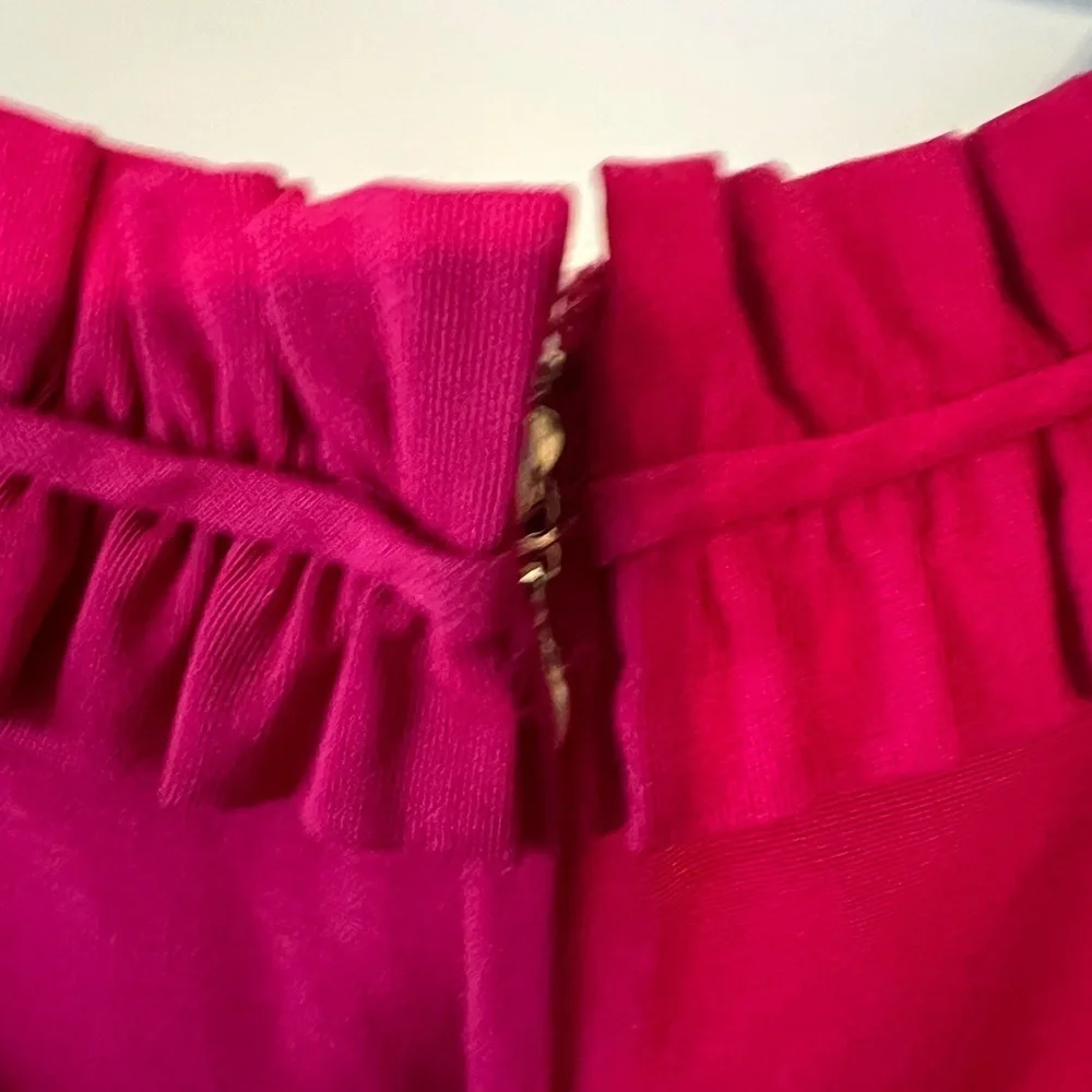 Kate Spade Raspberry Silk Blend Fit & Flare Belted Sleeveless Dress 4 GUC #1670